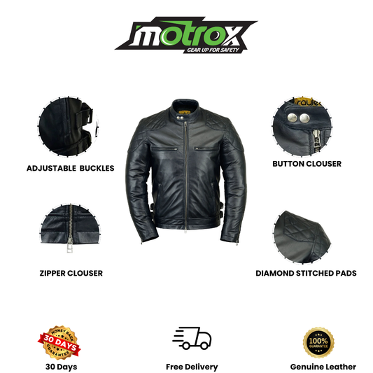 Men Leather Jacket Impressive David Beckham Style black