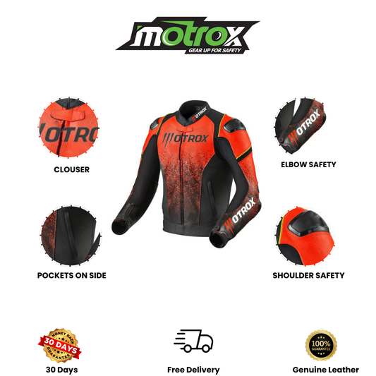 Men motorbike Leather Jacket Energetic Racing Wear