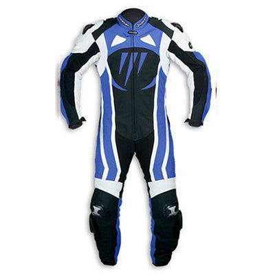 one piece motorcycle leathers for men in blue colour