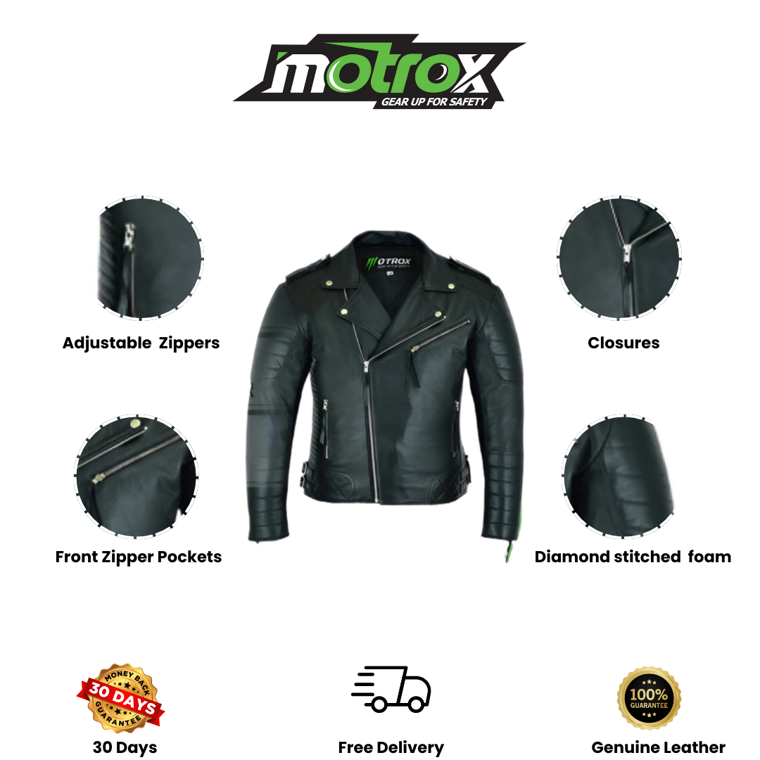 Men Leather Jacket Stunning Biker Wear