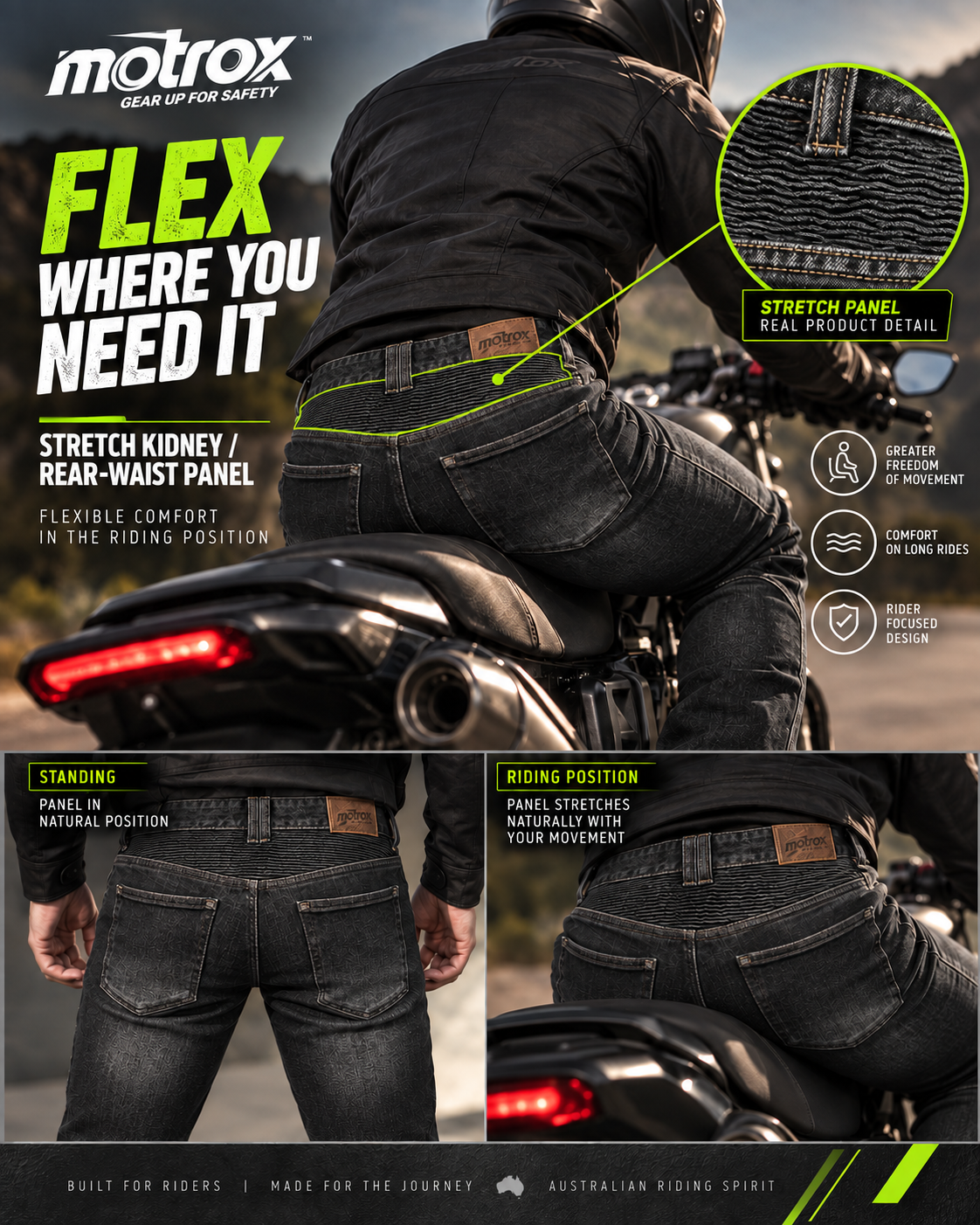 Stockman Kevlar motorcycle jeans, Black, detail view 6