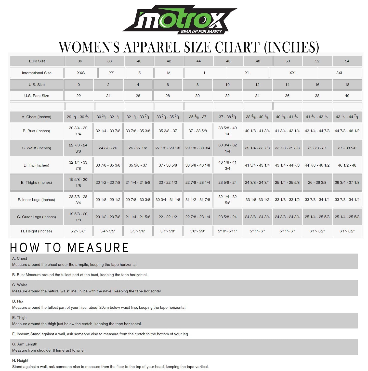 SIZE CHART