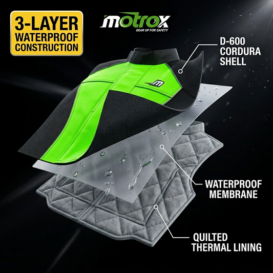 Hi-Vis Waterproof Motorcycle Jacket – Cordura Textile Riding Jacket with CE Armour
