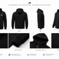 The Guardian kevlar motorcycle hoodie shown from every angle with construction details