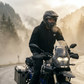 Touring rider wearing the Guardian armoured motorcycle hoodie on an adventure bike