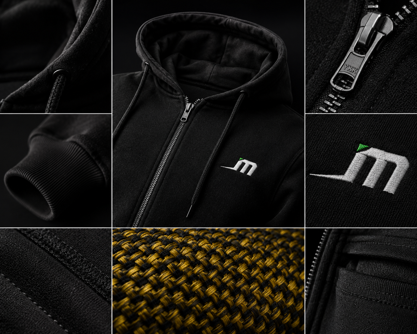 DuPont Kevlar aramid reinforcement detail inside the Guardian motorcycle hoodie