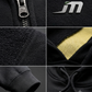 Zip and armour pocket details on the Guardian kevlar motorcycle hoodie