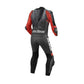 Backside of Motorbike leather racing suit in black & red colour