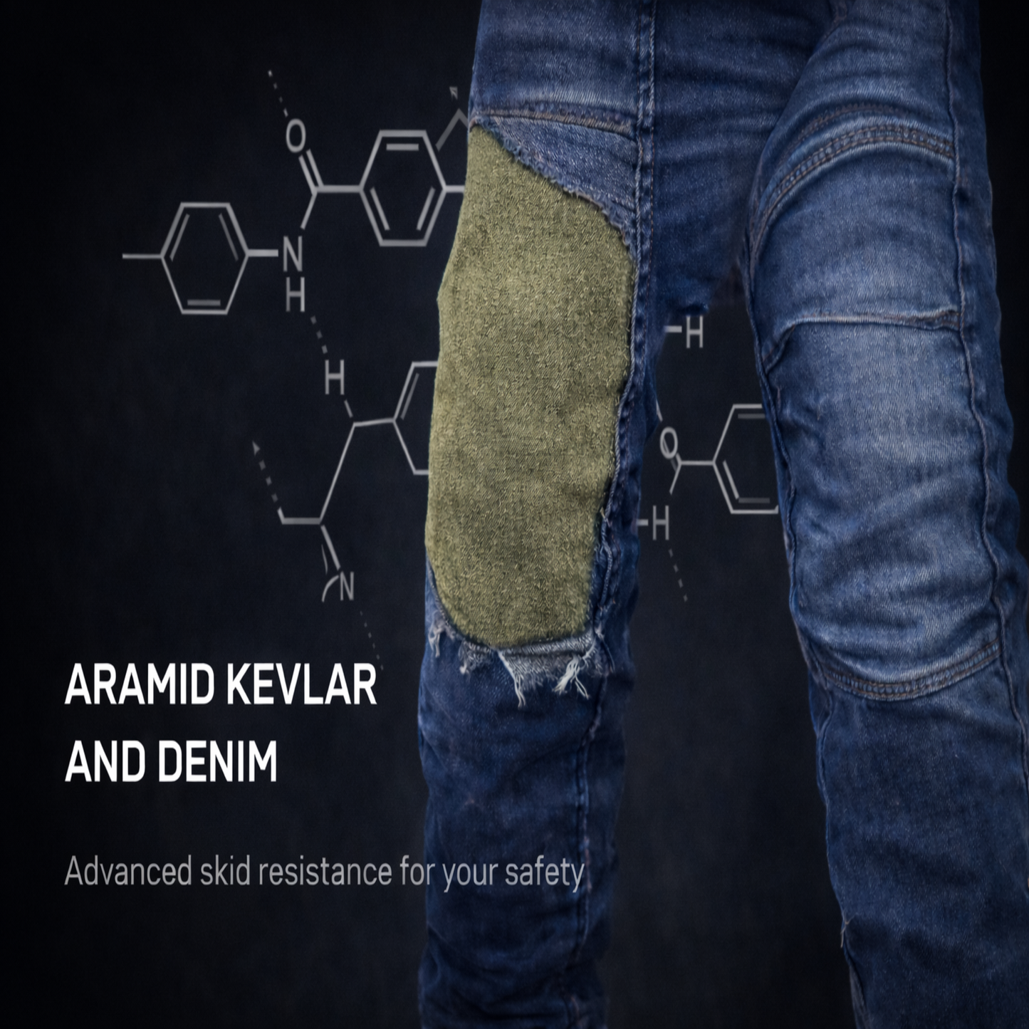 Men's Kevlar Motorbike Jeans with CE Armor - Protective Riding Pants