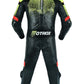 kids leather suit green backside