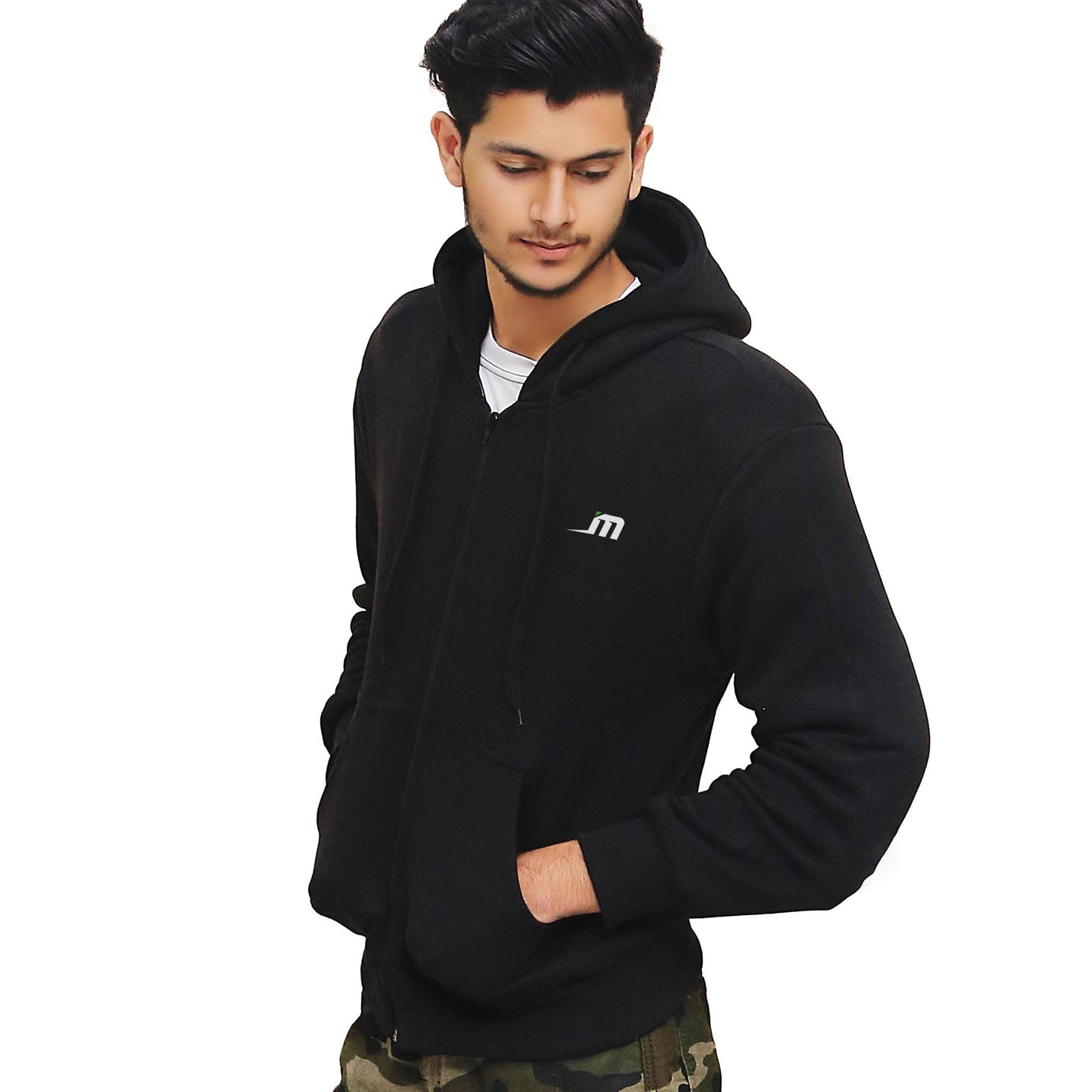  Motorcycle armoured Kevlar hoodie for men in black colour 