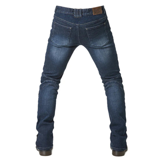 Men's Kevlar Motorbike Jeans with CE Armor - Motorcycle Pants Protective Riding Blue Denim