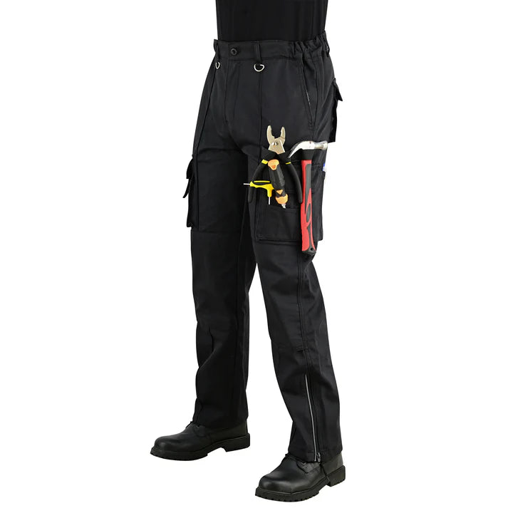 Men's Black Cargo Work Trousers Knee Pad Pockets | Motrox Australia