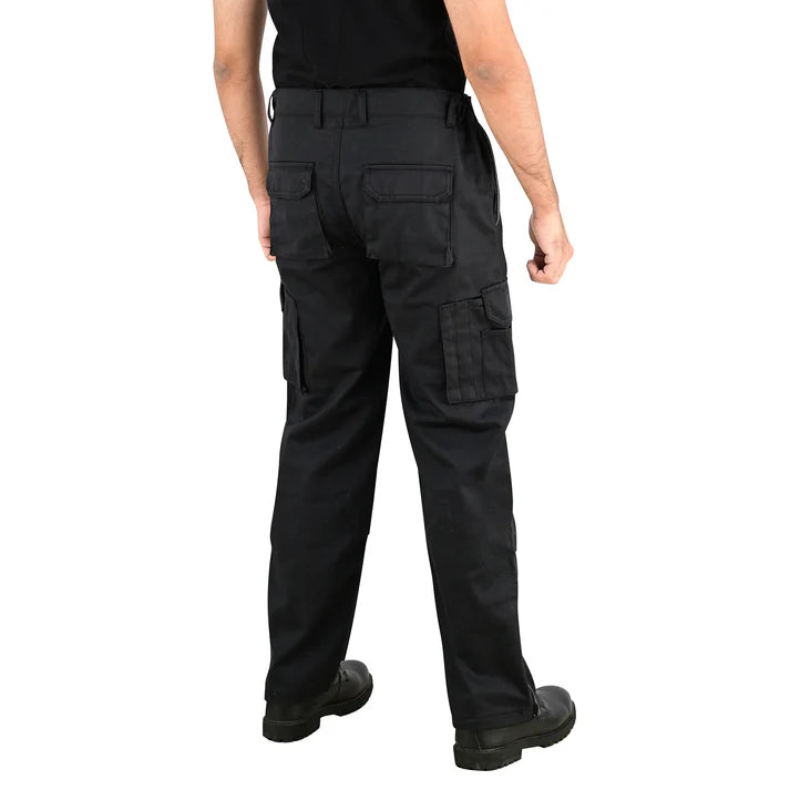 Men's Black Cargo Work Trousers Knee Pad Pockets | Motrox Australia