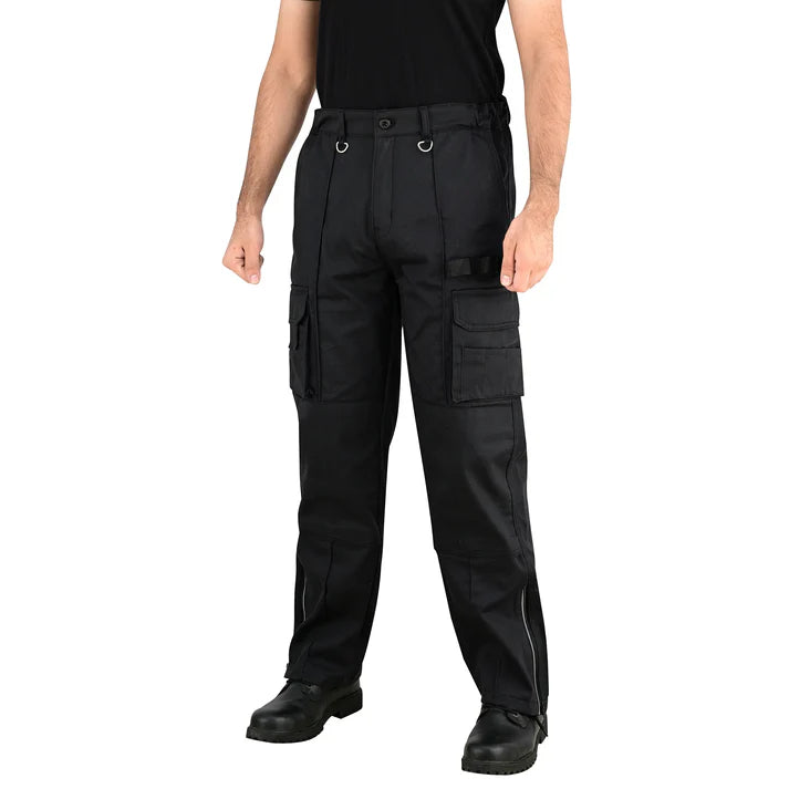 Men's Black Cargo Work Trousers Knee Pad Pockets | Motrox Australia
