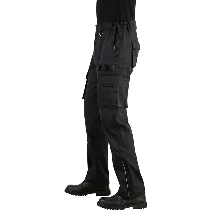 Men's Black Cargo Work Trousers Knee Pad Pockets | Motrox Australia