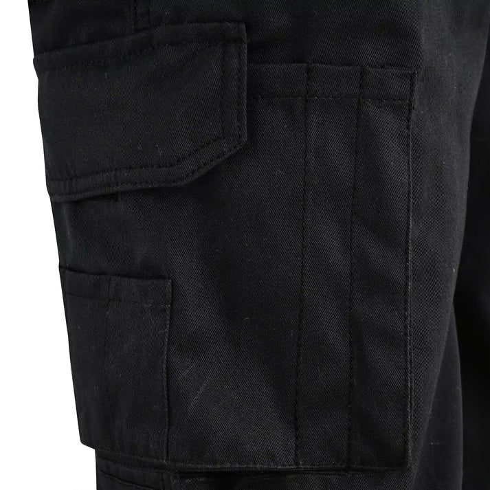 Men's Black Cargo Work Trousers Knee Pad Pockets | Motrox Australia