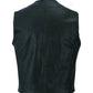 Backside of men's leather vest black