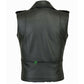  Mens Motorcycle Leather Vest Black
