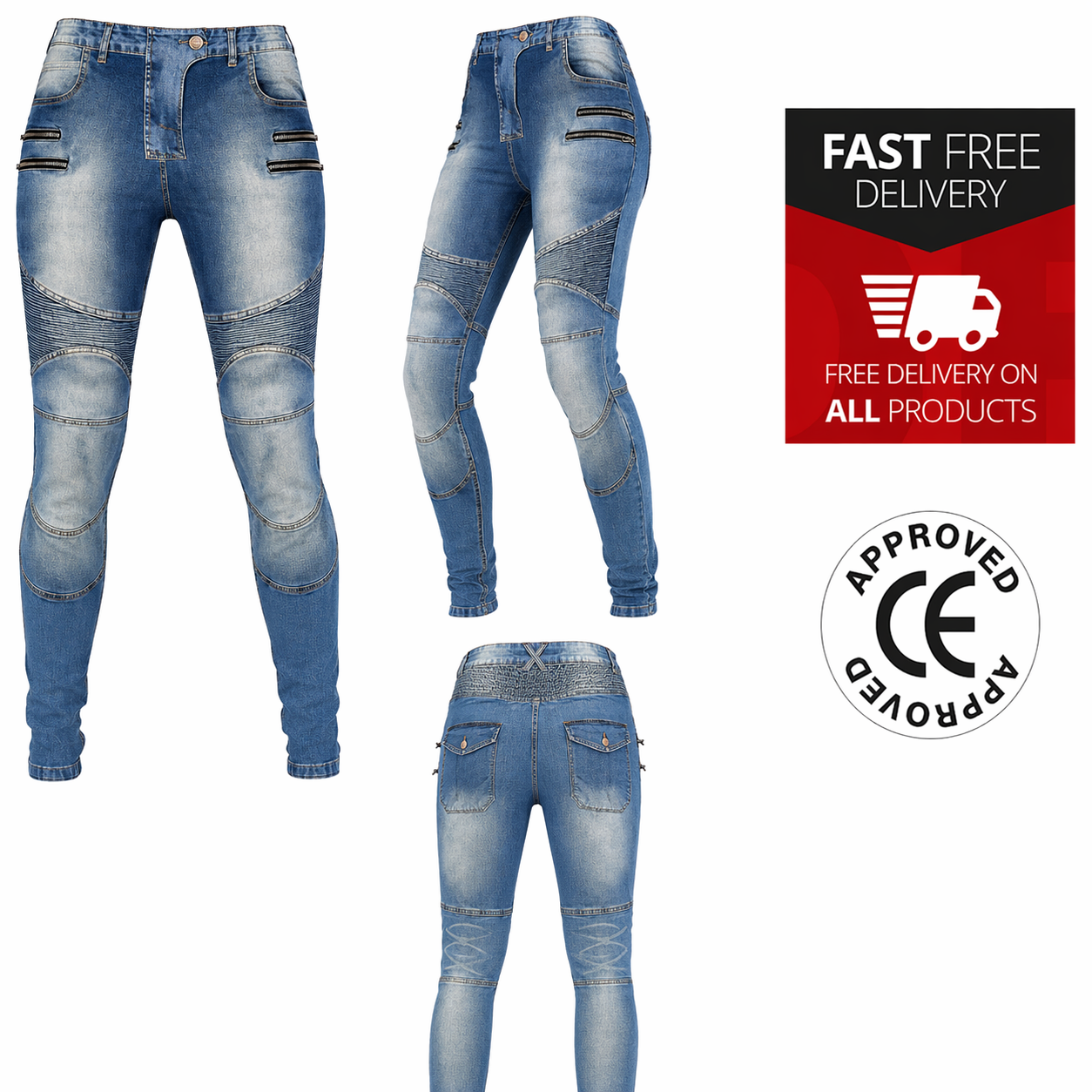 Women Motorbike Trouser Motorcycle Ladies Jeans Biker Pants Made With Kevlar